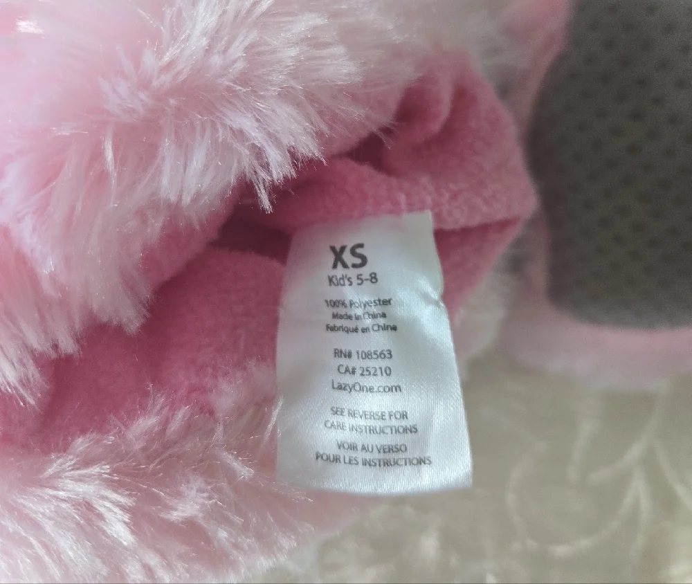 Lazy One Pink Plush Bear Hat with Label